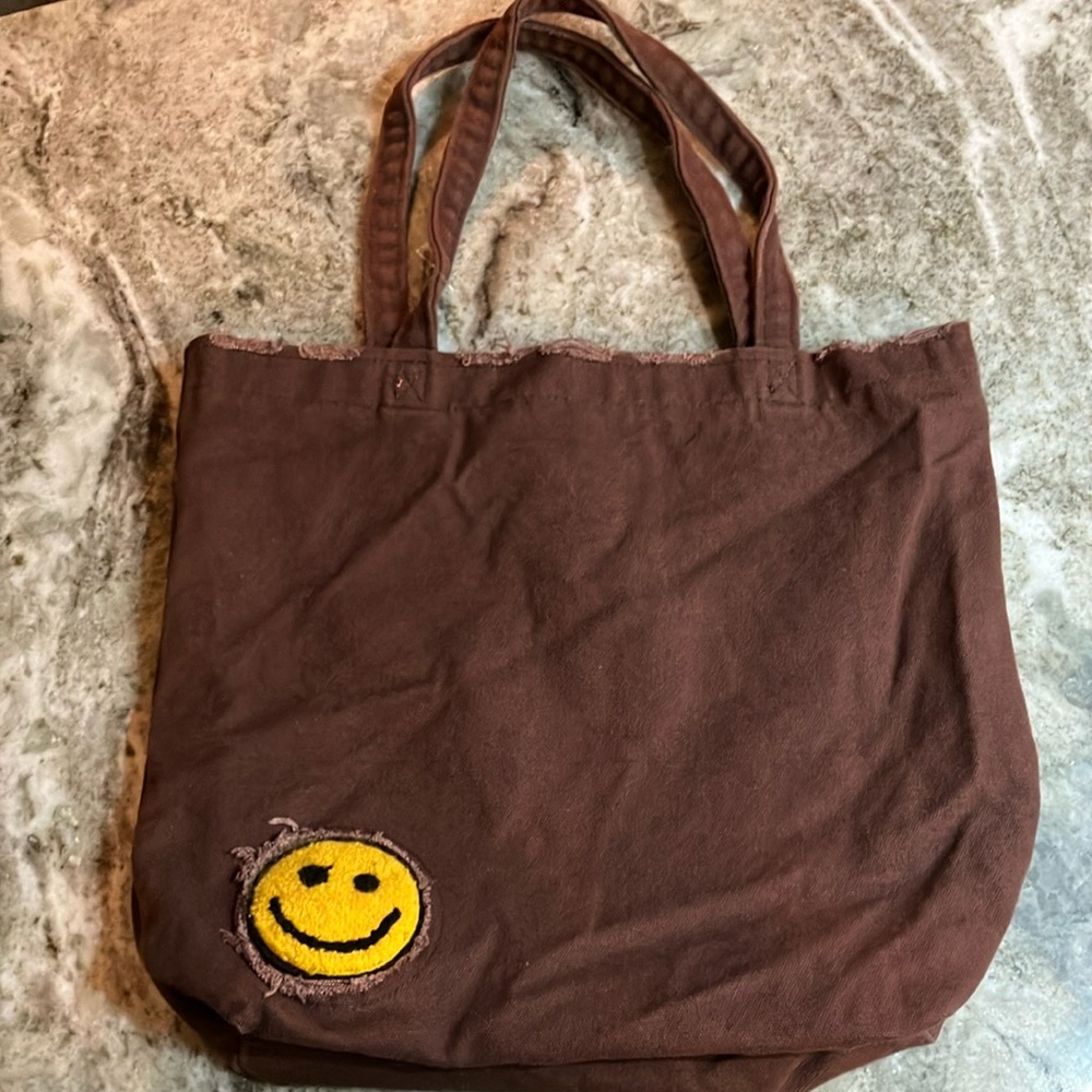 🇺🇸4 For $20 UO Smile Patch Distressed Canvas Tote Bag - Picture 3 of 5